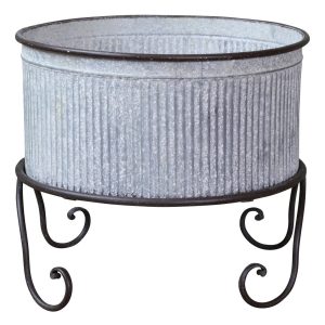 Zinkkruka på metallfötter  37,5 cm Chic Antique
