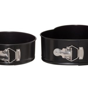 Bakformar med löstagbar botten– 2-pack hjärtformad & rund
