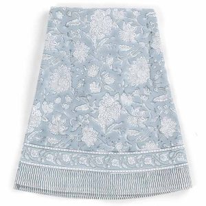Bordsduk Indian Rose Dusty Blue Rund ø160 cm – Chamois