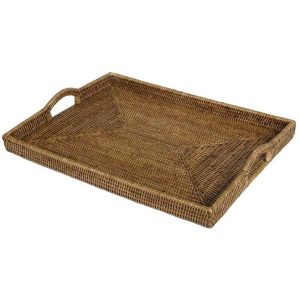 Bricka med Handtag i Rotting – 38x48cm – Caspari