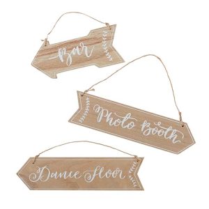 Wooden arrow signs